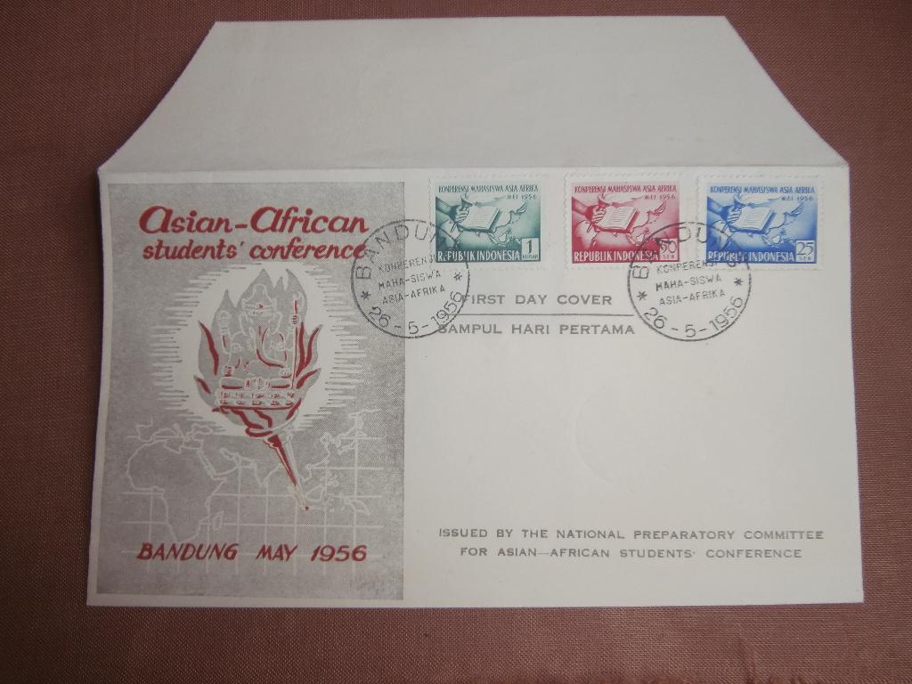 INDONESIE 1956; FDC ASIAN-AFRICAN CONFERENCE, Postzegels en Munten, Postzegels | Eerstedagenveloppen, Verzenden, Onbeschreven