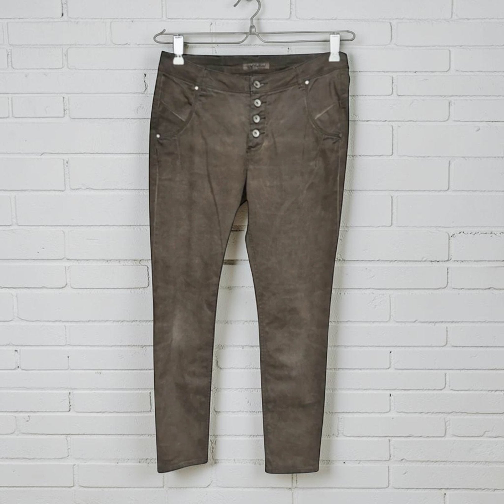 Red Button Jeans Maat 40 Bruin Khaki Flora Skinny, Kleding | Dames, Rb, Overige kleuren, Verzenden, Zo goed als nieuw