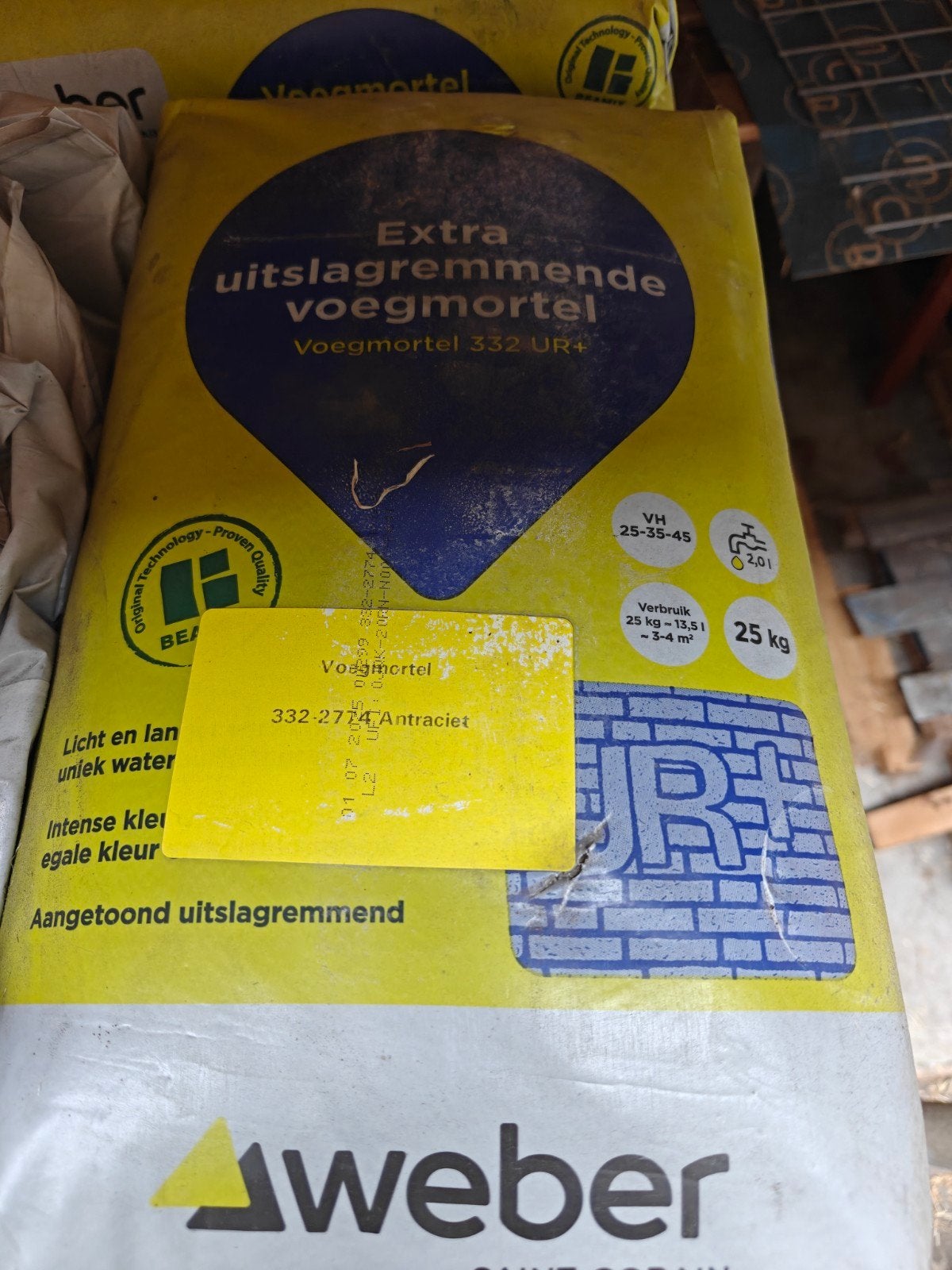Weber voegmortel antraciet, 18 zak, Ophalen, Nieuw