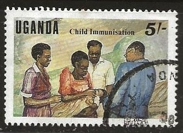Uganda 25, vaccinatie voor asmae, Verzenden, Overige landen, Gestempeld