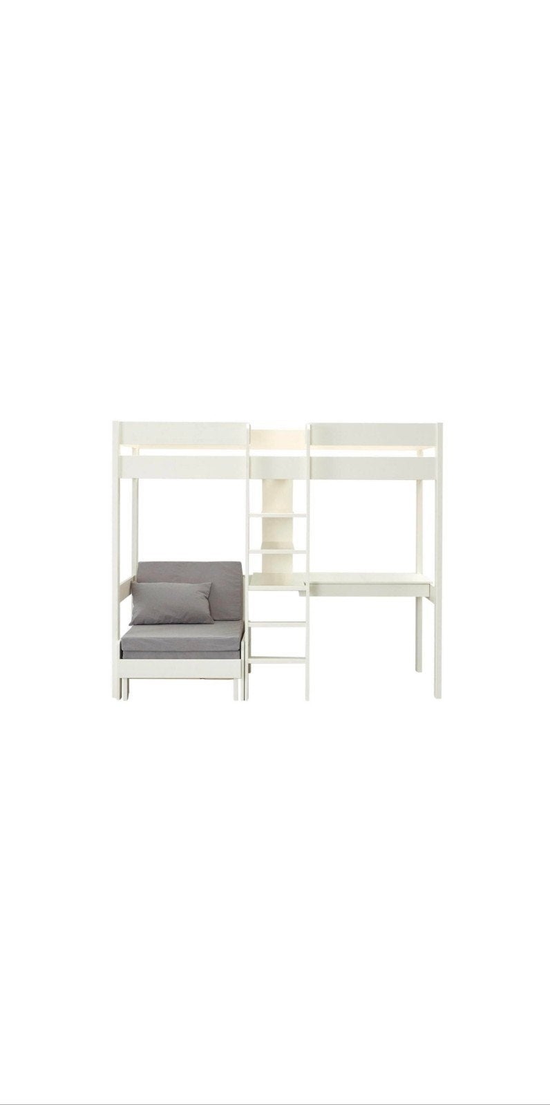 Hoogslaper met logeerbed, bureau en opbergruimte, Gebruikt, Eenpersoons, Ophalen of Verzenden, 90 cm
