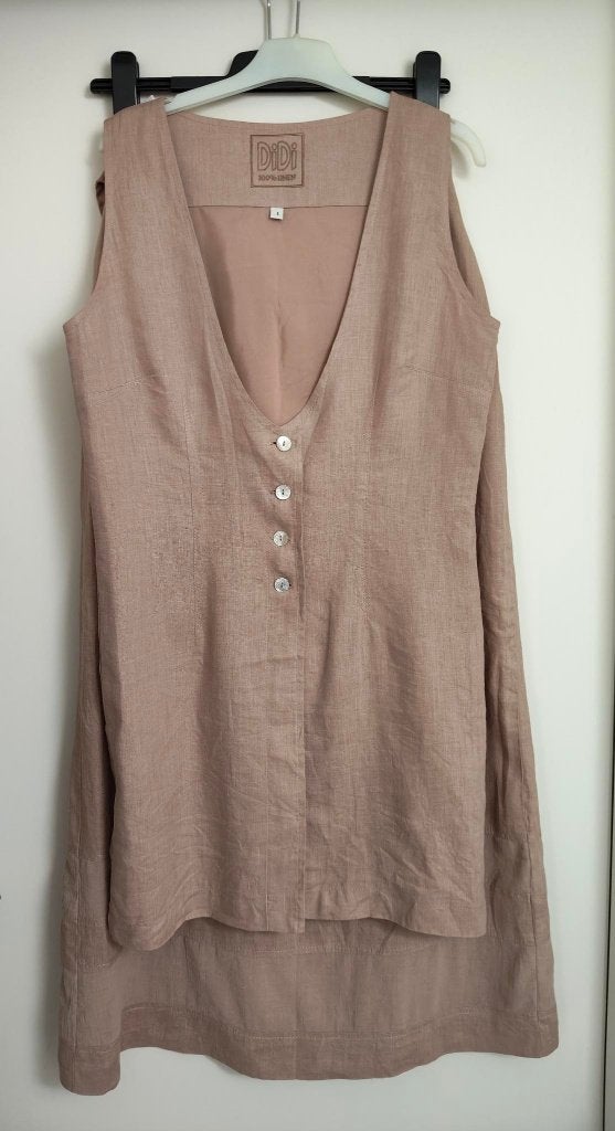 Beige linnen set rok met mouwloze blazer van Didi mt. S, Kleding | Dames, Didi, Ophalen of Verzenden, Nieuw