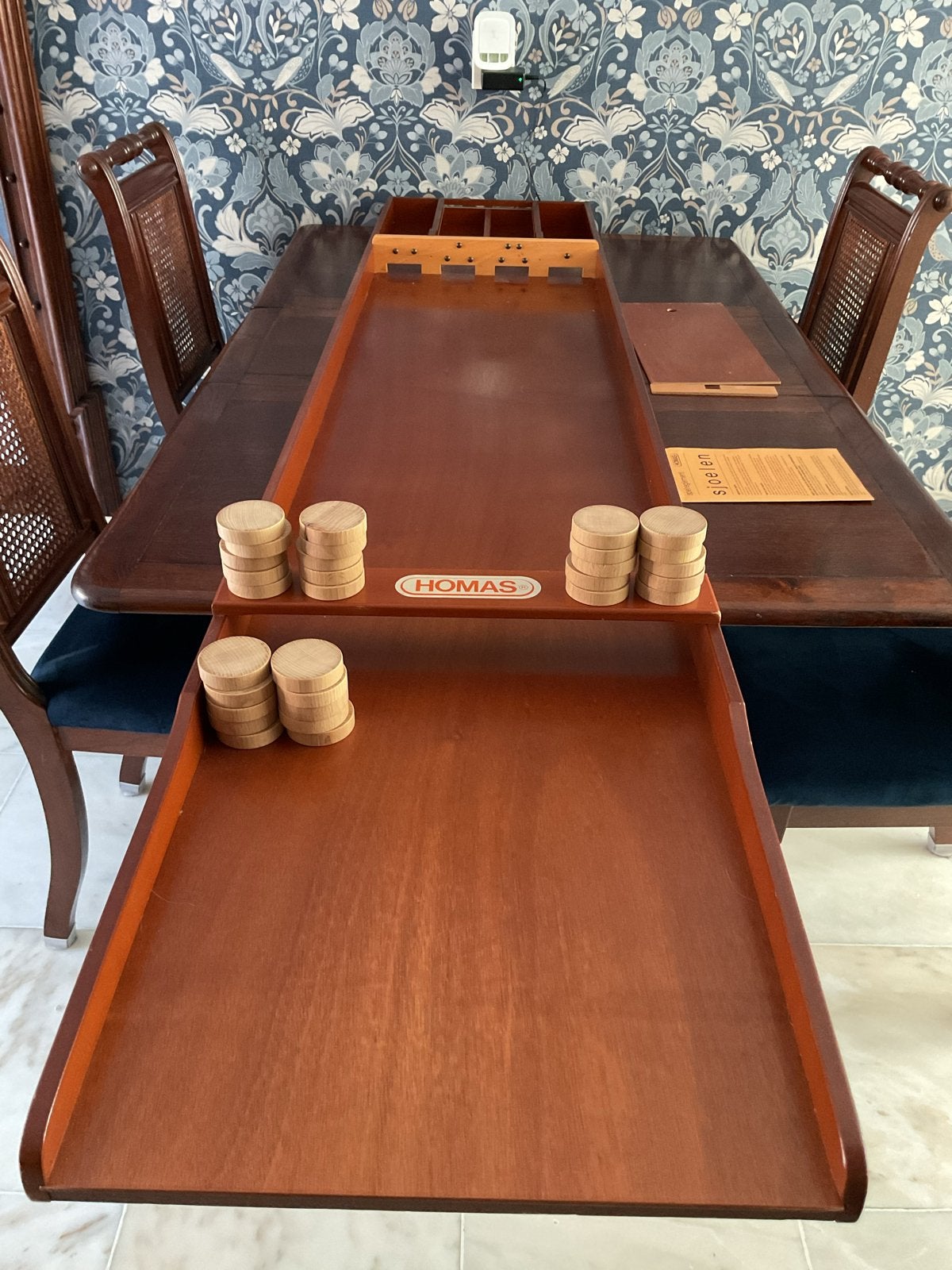 Homas Wedstrijd Sjoelbak S-40 - Compleet met sjoelschijven, Een of twee spelers, Ophalen of Verzenden, Zo goed als nieuw