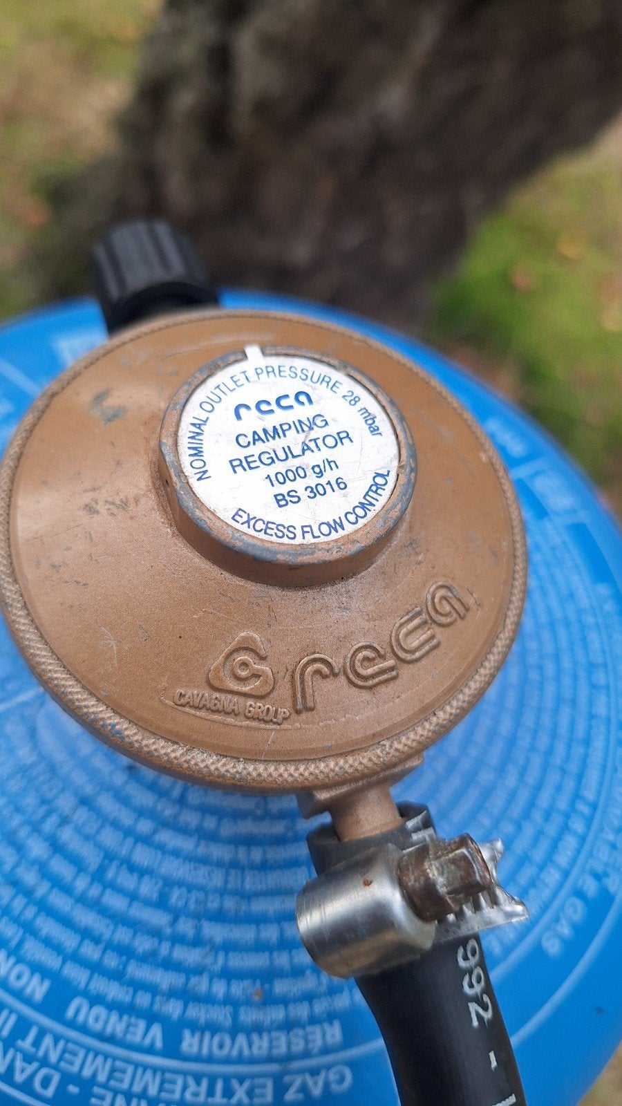 Camping gasstel met fles, slang en drukregelaar, Ophalen of Verzenden, Zo goed als nieuw