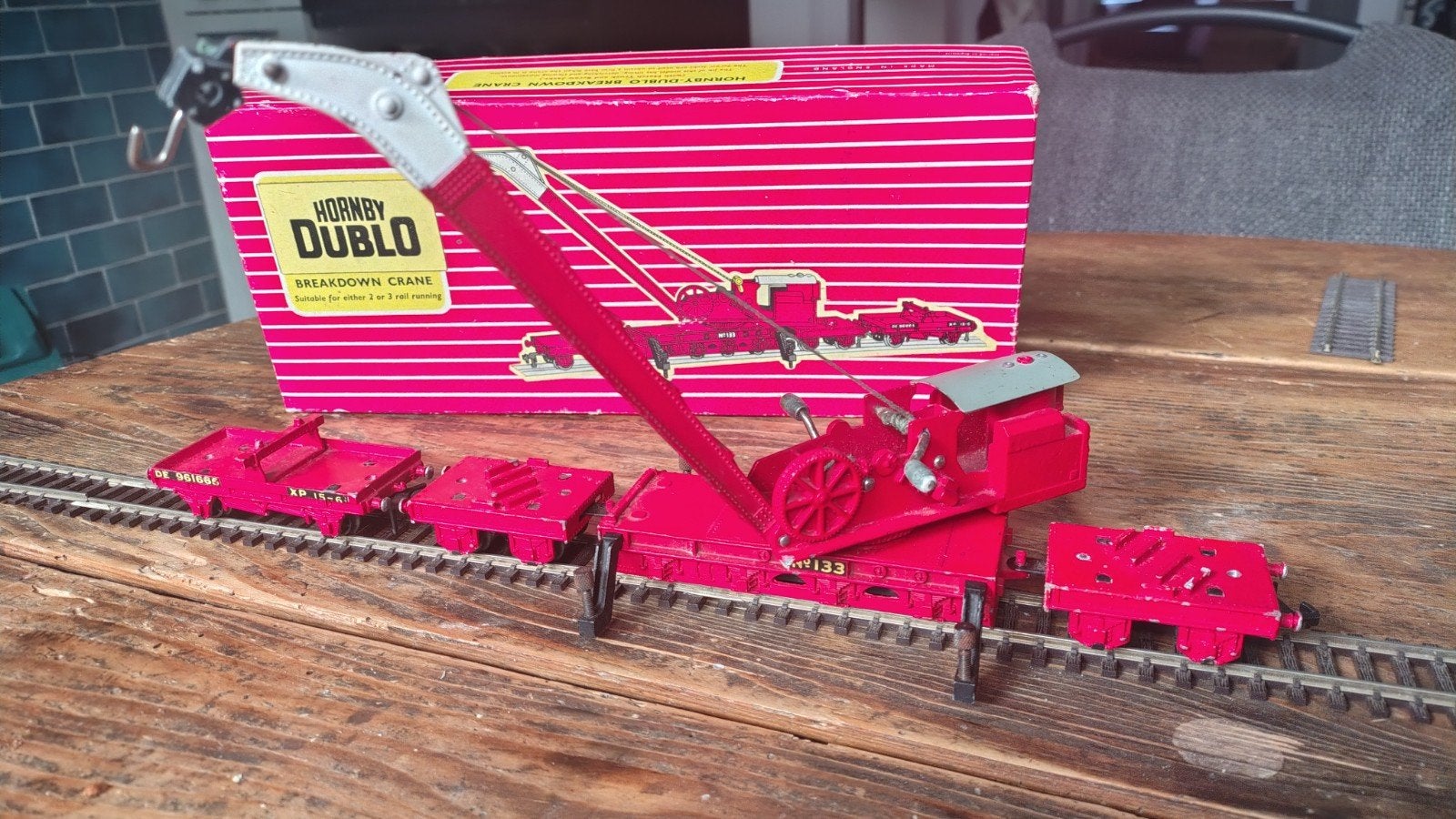 Hornby Dublo Kraanwagon Treinset - Vintage Modelspoor, Overige merken, Wisselstroom, Wagon, Ophalen of Verzenden