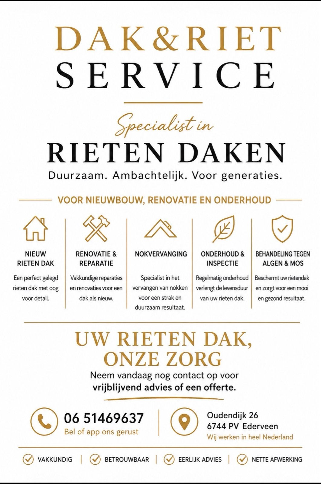 Rietdekkers bedrijf, Riet