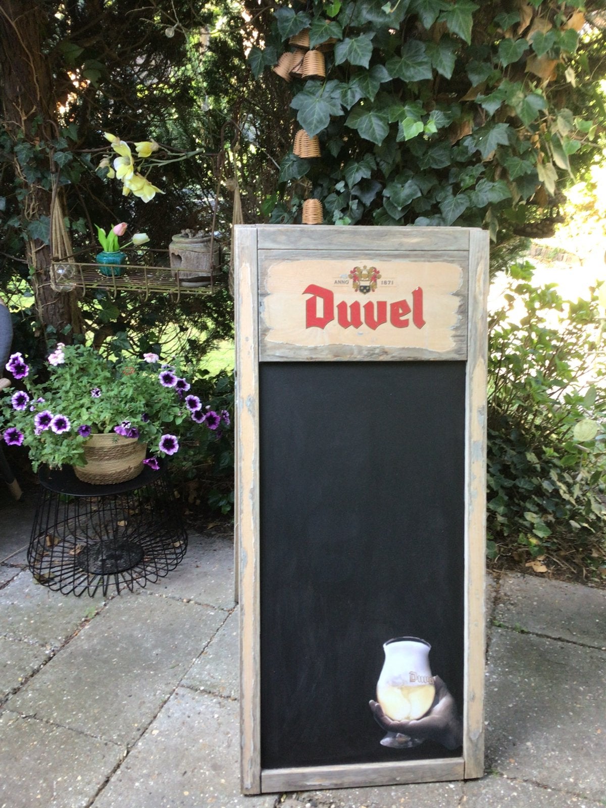 Duvel inklapbaar krijtbord, Verzamelen, Merken en Reclamevoorwerpen, Ophalen, Gebruikt, Reclamebord