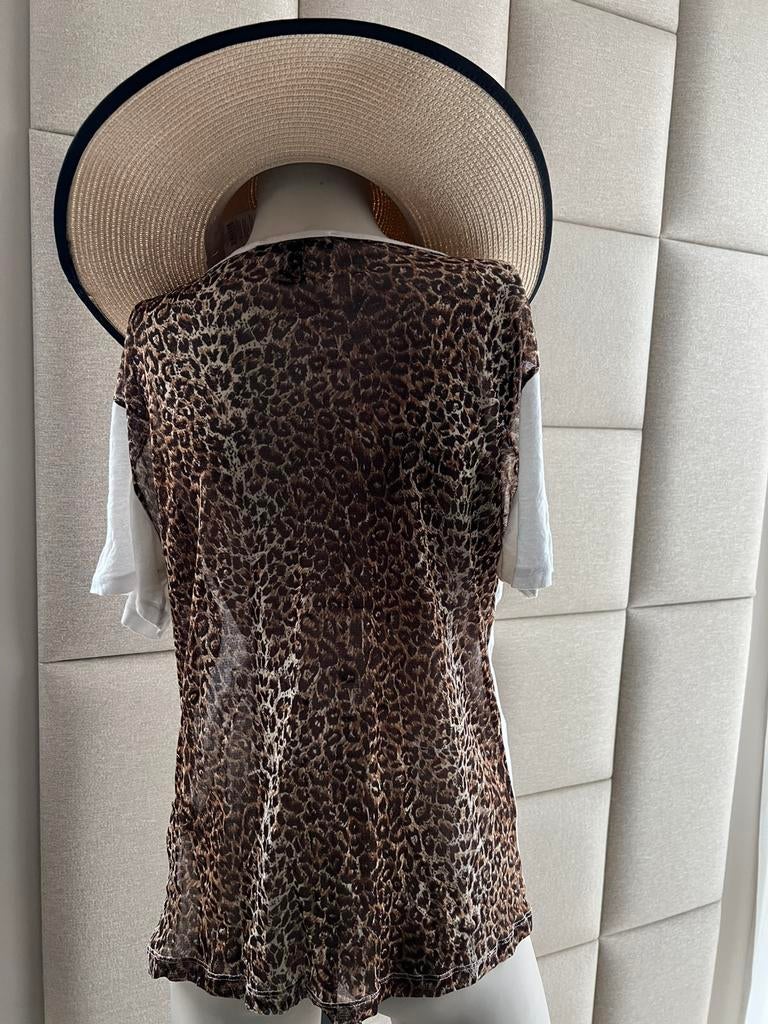 Roberto Cavalli mooie top/ tijgerprint/ maat M, Maat 38/40 (M), Bruin, Verzenden, Zo goed als nieuw