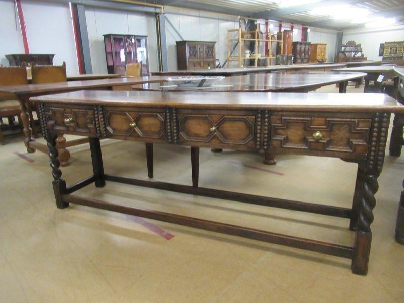 Oer 11748 ANTIEKE Engelse sidetable, wandtafel met 4 laden, Ophalen