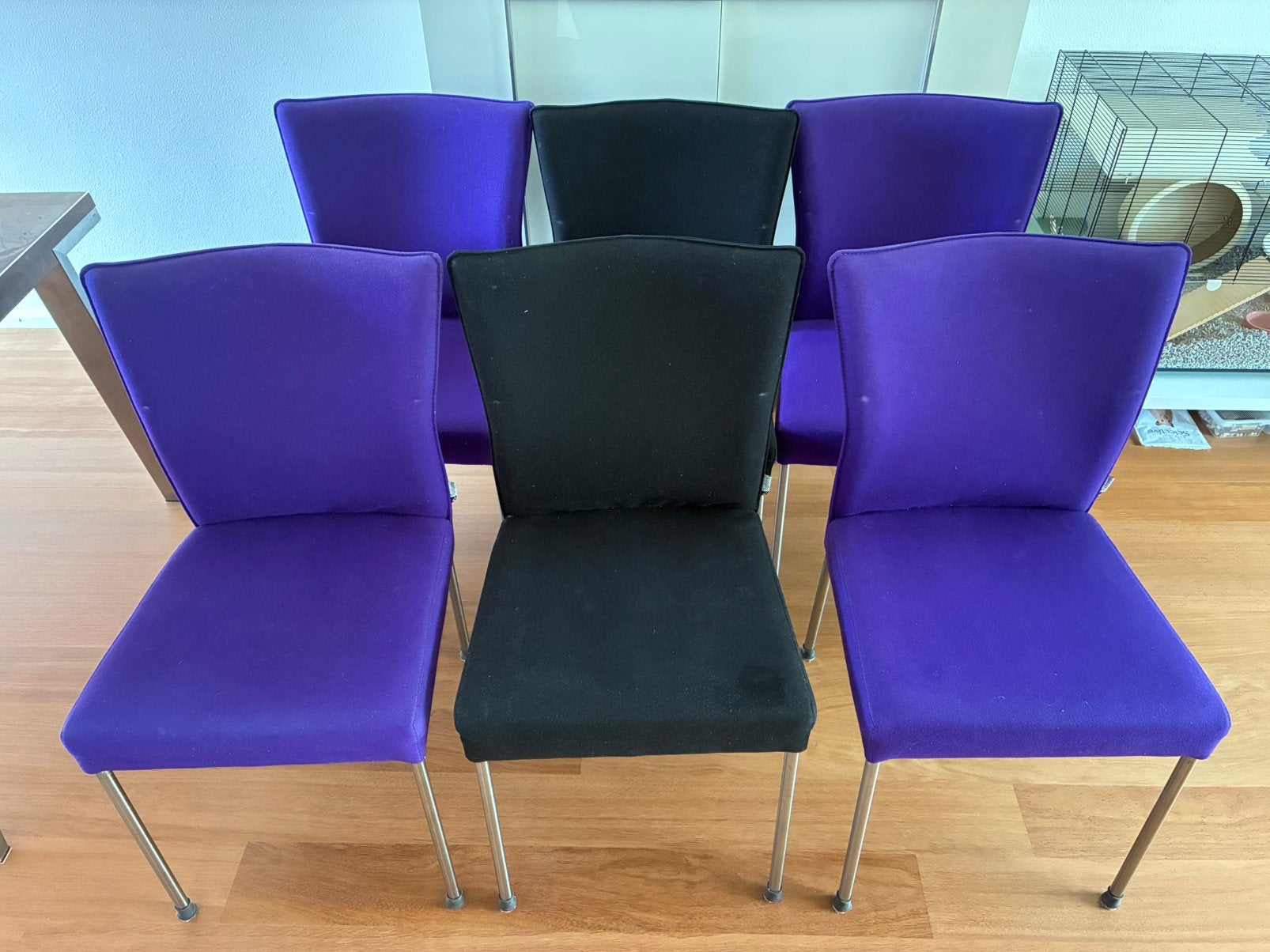 6x Topform eetkamerstoelen, Ophalen, Zwart, Zo goed als nieuw, Stof