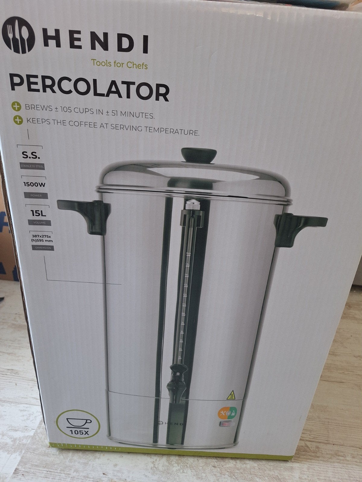 Hendi percolator 15L NIEUW, Ophalen of Verzenden, Koffiemachine, Gemalen koffie
