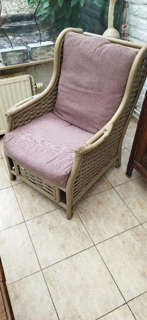 Tuinset, Tuin en Terras, Tuinstoelen, Gebruikt, Rotan, Ophalen
