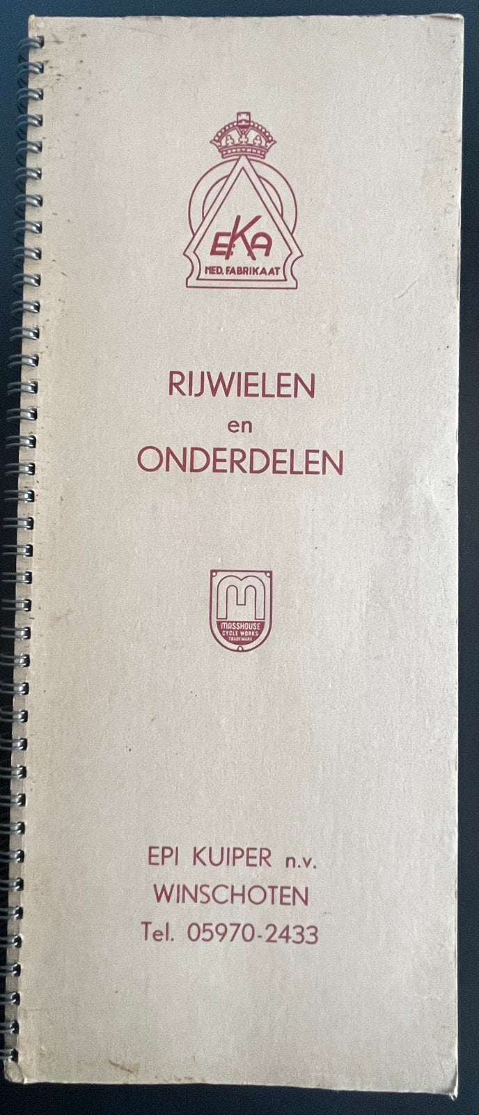 opschrijfboek rijwielen onderdelen EKA Epi Kuiper Winschoten, Ophalen