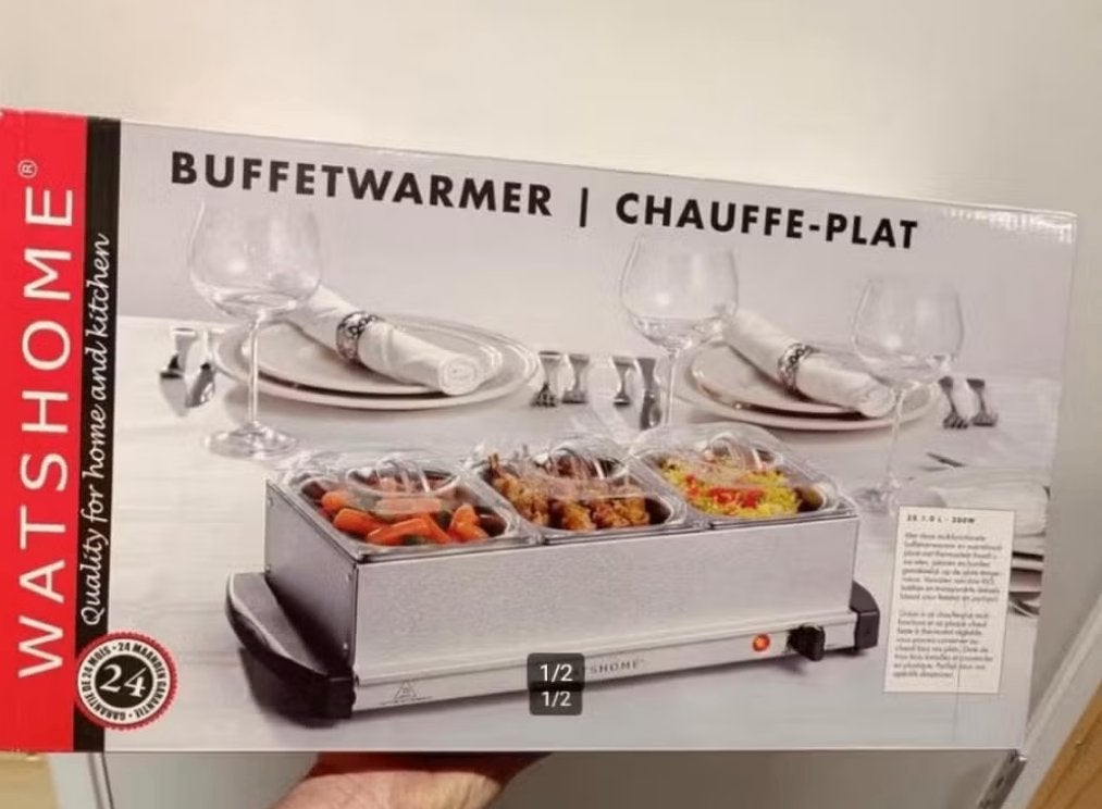 Buffetwarmer 3x 1 liter nieuw, Huis en Inrichting, Keuken | Keukenbenodigdheden, Nieuw, Ophalen of Verzenden