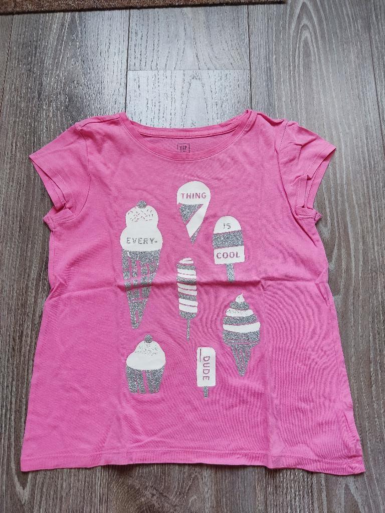 Roze shirt met ijsjes GAP maat 140, Meisje, Ophalen of Verzenden, Zo goed als nieuw, Shirt of Longsleeve