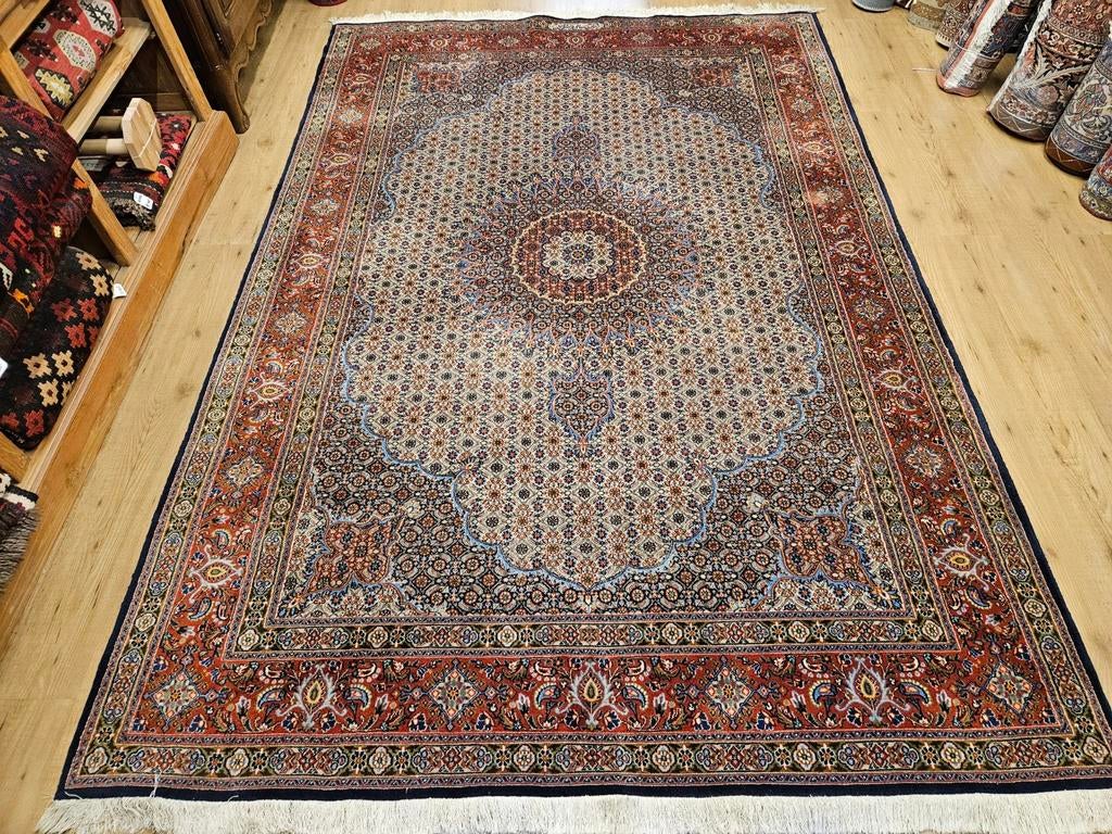 Vintage handgeknoopt perzisch tapijt moud 312x202, Info@SlatsAntiek.nl, Tweedehands, Perzisch, 200 cm of meer
