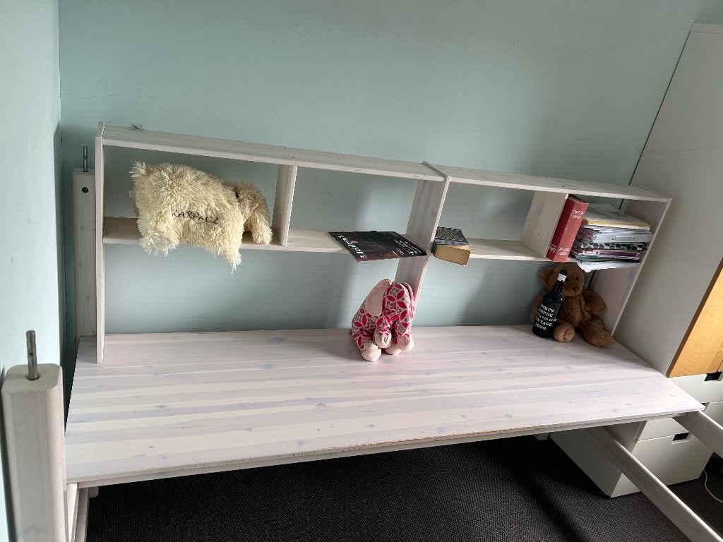 flexa onderstel + bureau + boekenkast + ladder, Ophalen, Gebruikt, Hoogslaper