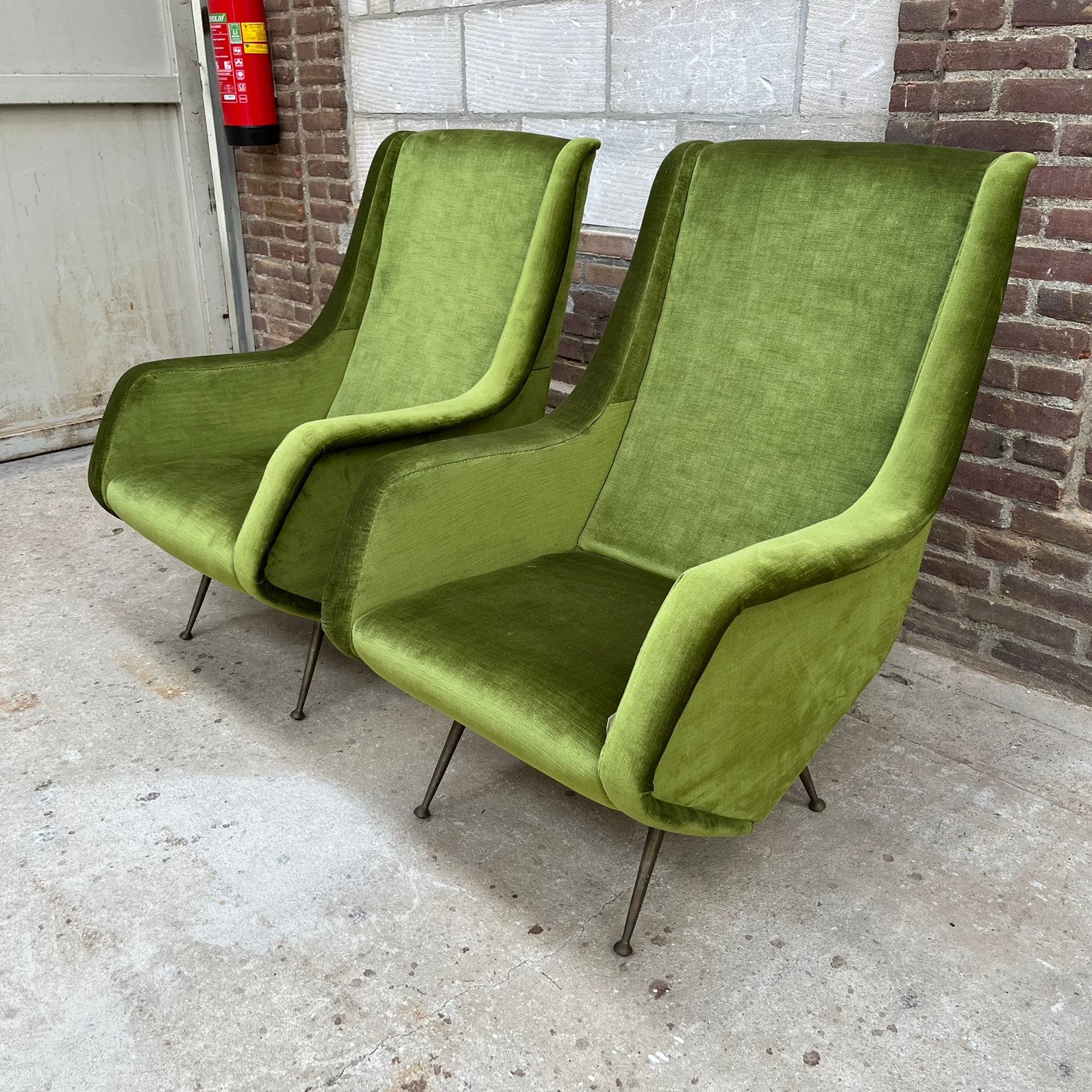 Italiaanse Fauteuils Aldo Morbelli/ ISA Bergamo 1950’s, Huis en Inrichting, Ophalen, Gebruikt, Twee, Overige kleuren