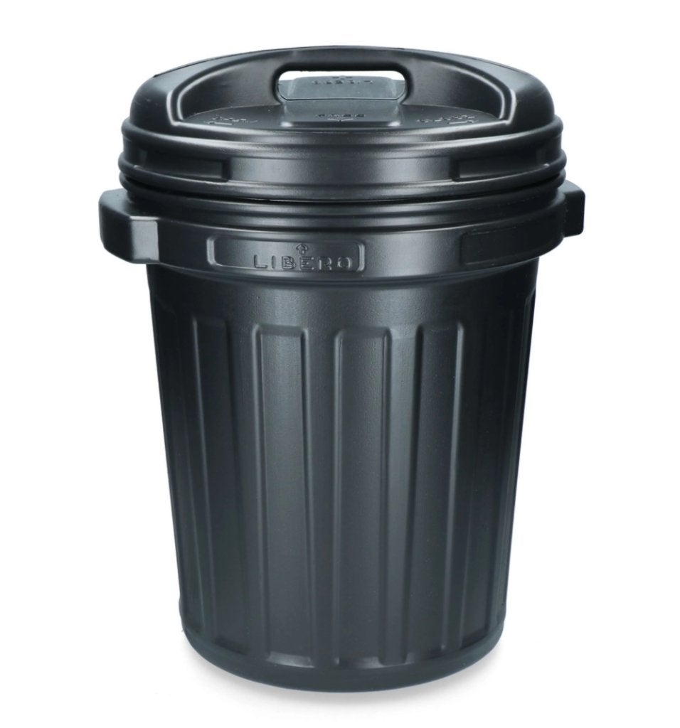 Zwarte voerton 40L met draaideksel - te koop, Dieren en Toebehoren, Ophalen, Gebruikt