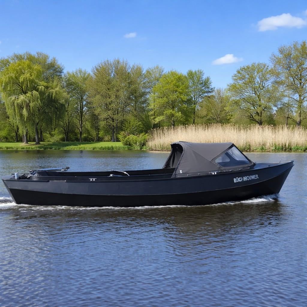 Stoere zwarte stalen boot, sloep, Beenhakker vlet, vaarklaar, Watersport en Boten, Ophalen, 10 tot 30 pk, Gebruikt, Staal
