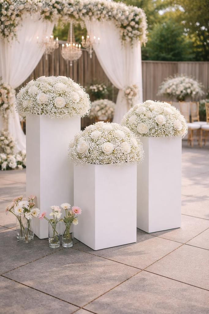 Bloemstuk te huur - bruiloft - babyshower - feest decoratie, Ophalen, Binnen, Textiel, Zo goed als nieuw