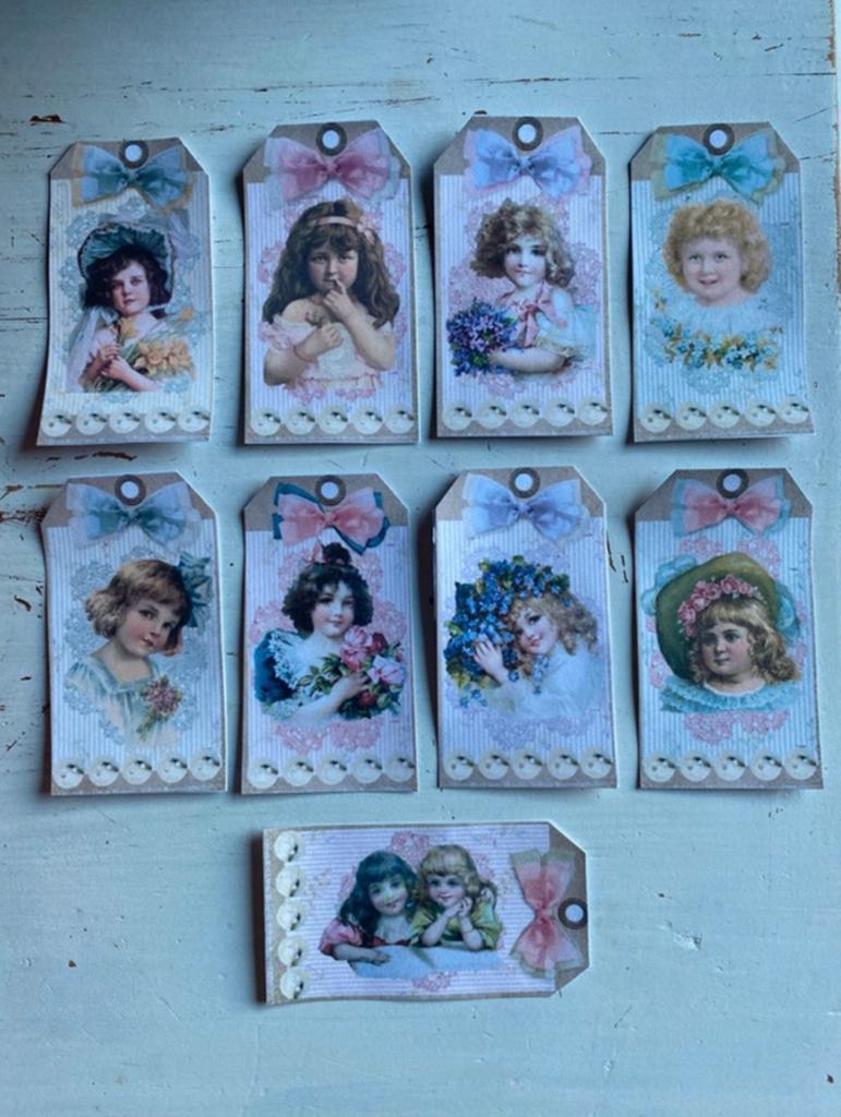 Brocante labels/ junkjournaling, Ophalen of Verzenden