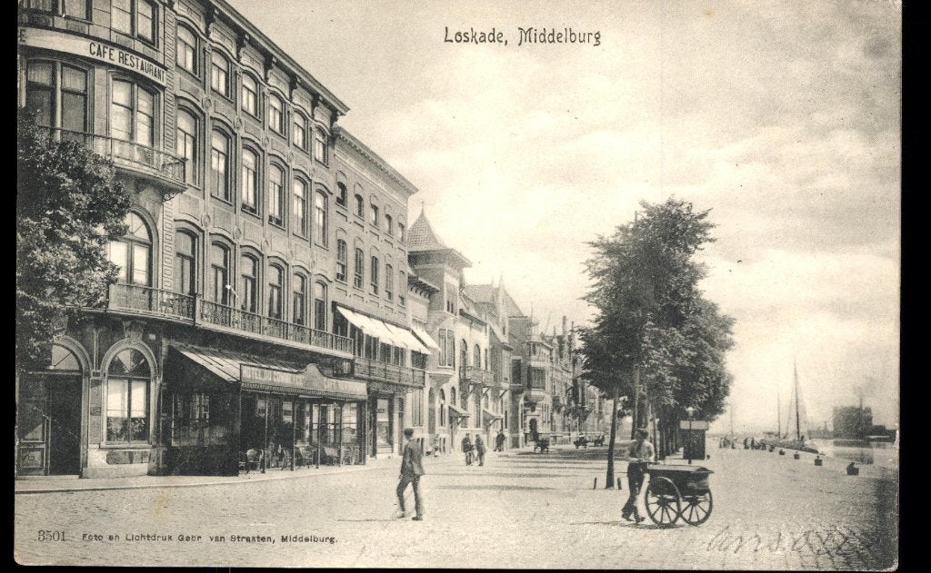 Middelburg (Zld.), Loskade met horeca, gelopen 1904, Verzenden, Voor 1920, Gelopen, Zeeland
