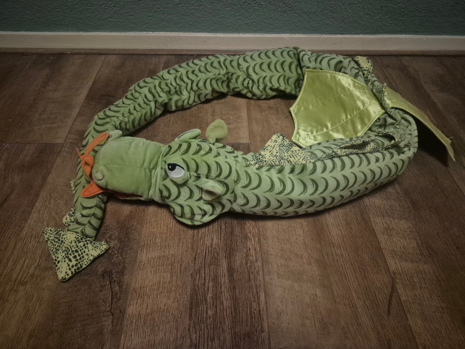 Grote Groene Draak Knuffel - Zacht en Speels, Ophalen, Overige typen, Groot (groter dan 80 cm), Gebruikt