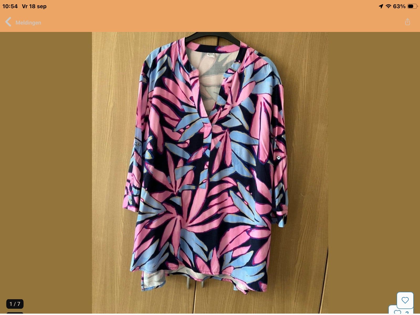 Blouse maat 52 met tropische print, Verzenden, Zo goed als nieuw, Meerkleurig, Blouse of Tuniek