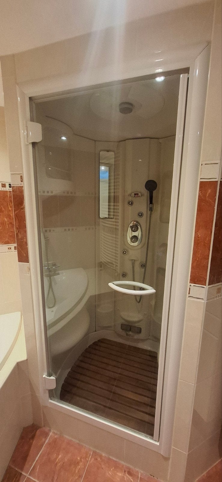 Douchecabine met hydromassage en regendouche, Ophalen, Gebruikt