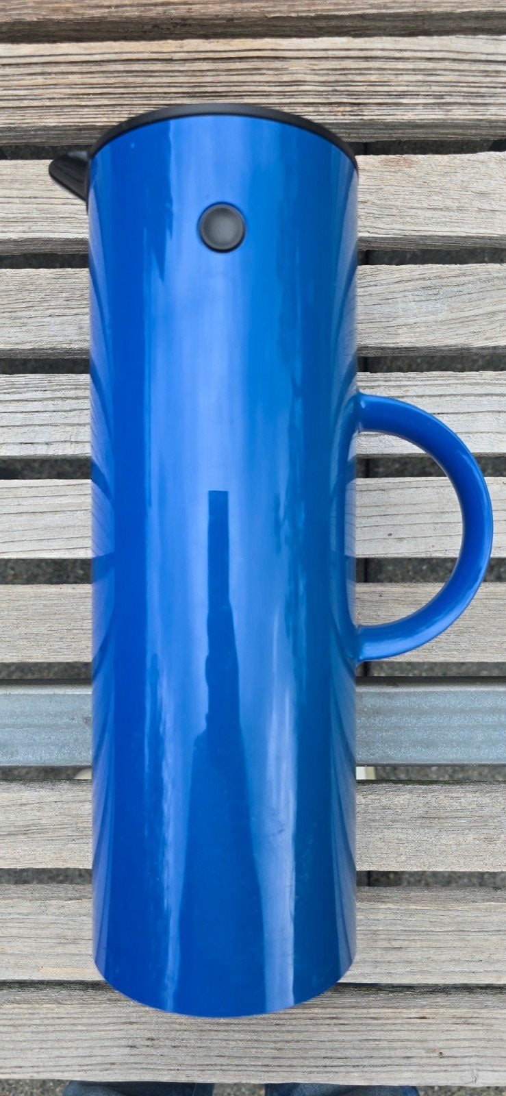 Stelton design thermoskan blauw - lichte gebruikssporen, Theepot/fluitketel, Ophalen of Verzenden, Overige merken, Gebruikt
