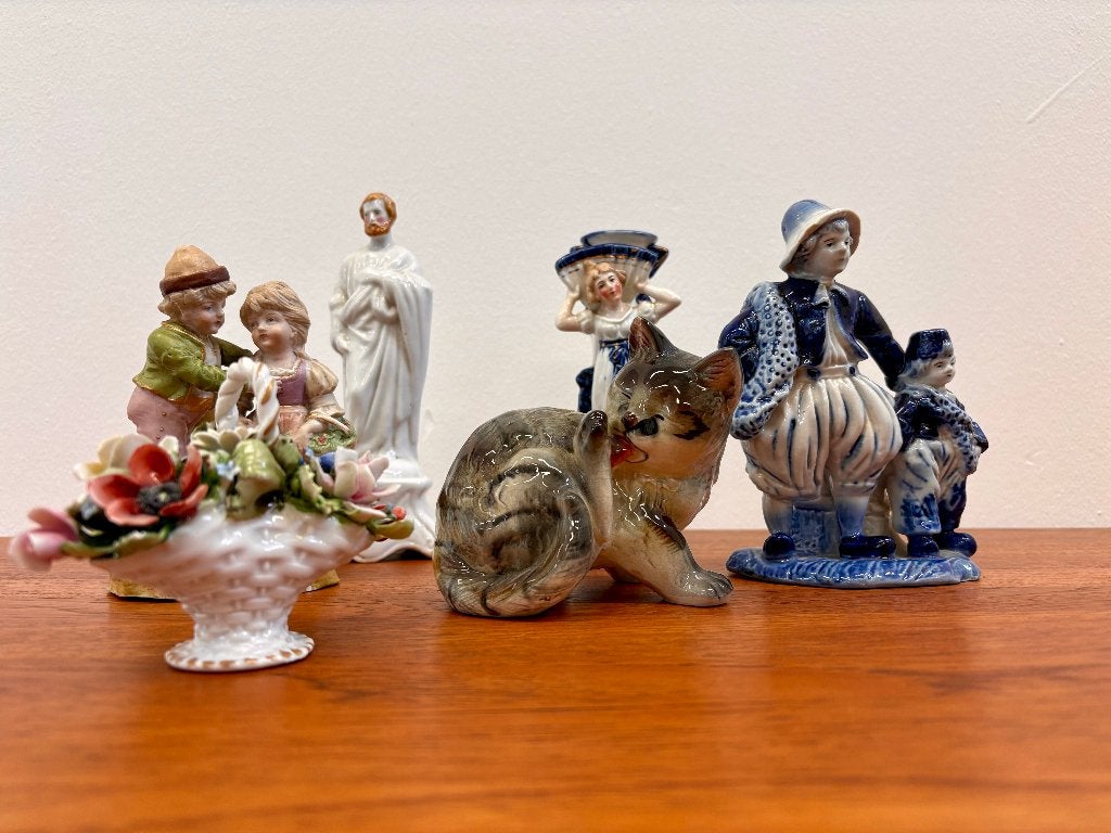 Set van 6 porseleinen beeldjes in goede staat, Verzamelen, Ophalen of Verzenden, Gebruikt, Overige typen