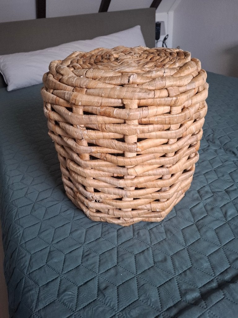 Poef, Ophalen, Minder dan 50 cm, Rond, Zo goed als nieuw