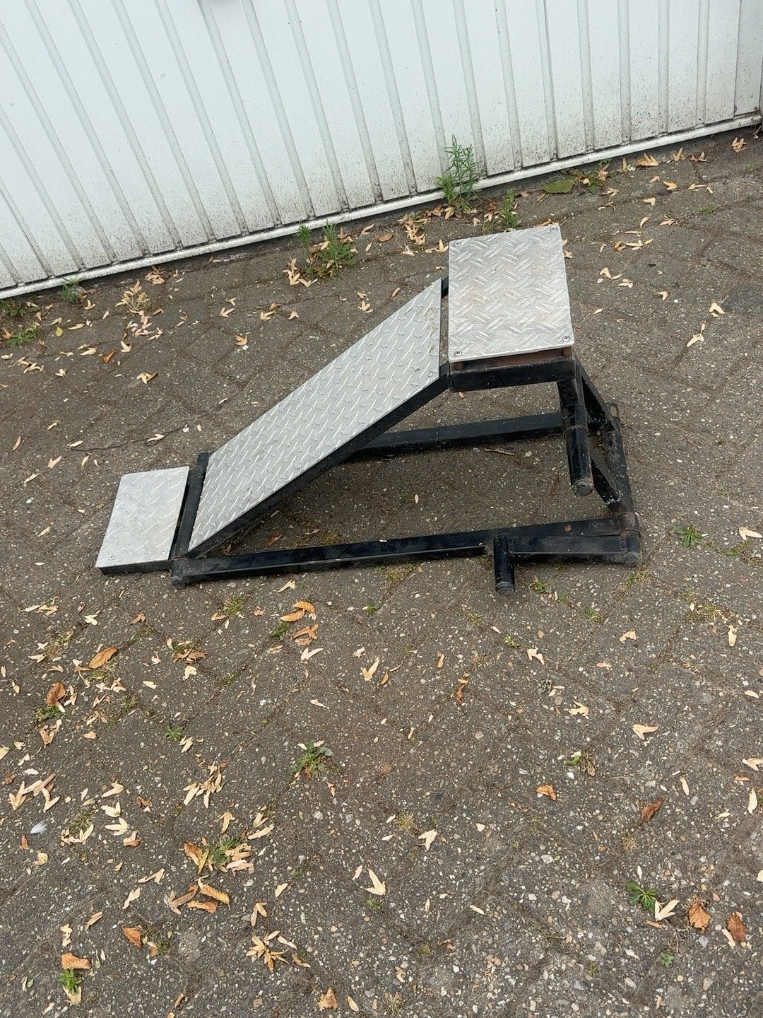 Motorfiets krik en oprijplaat set, Ophalen, Gebruikt, Mechanisch, Schaarkrik