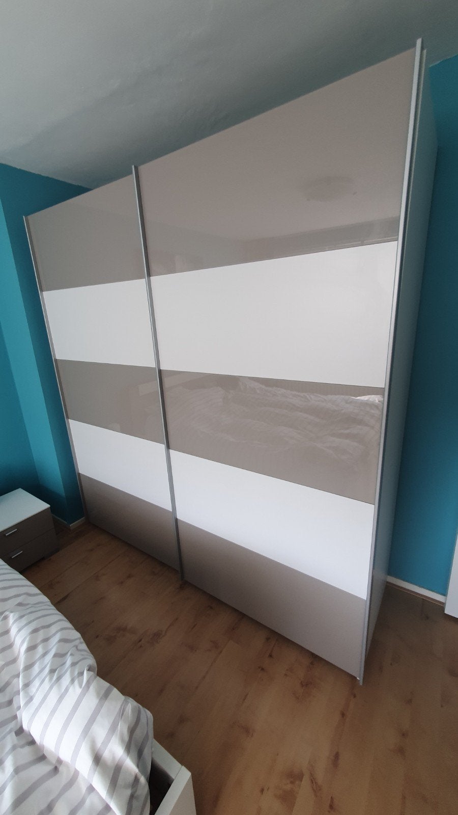 Moderne kledingkast met schuifdeuren, Ophalen, Met deur(en), 200 cm of meer, Zo goed als nieuw
