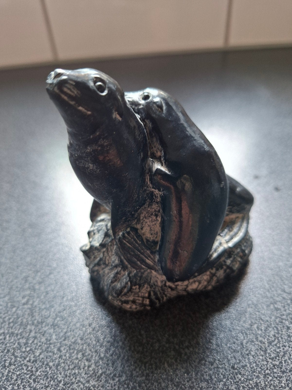Prachtige speksteen zeehonden beeldje voor verzamelaars, Ophalen of Verzenden, Gebruikt, Dier