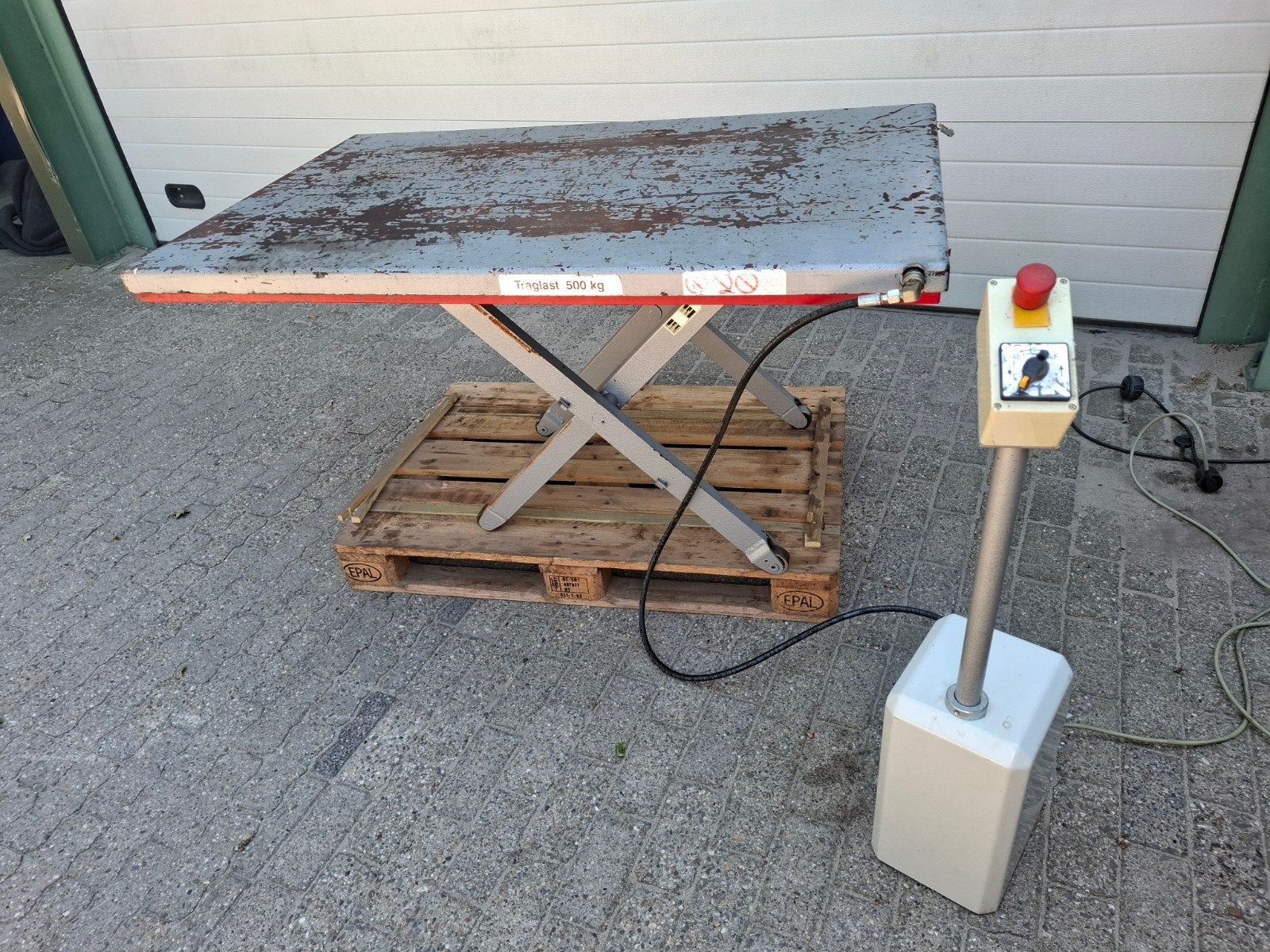 Hydraulische heftafel 220V - 500 kg - 145x90 cm, Zakelijke goederen, Machines en Bouw | Liften, Steigers en Ladders, Ophalen