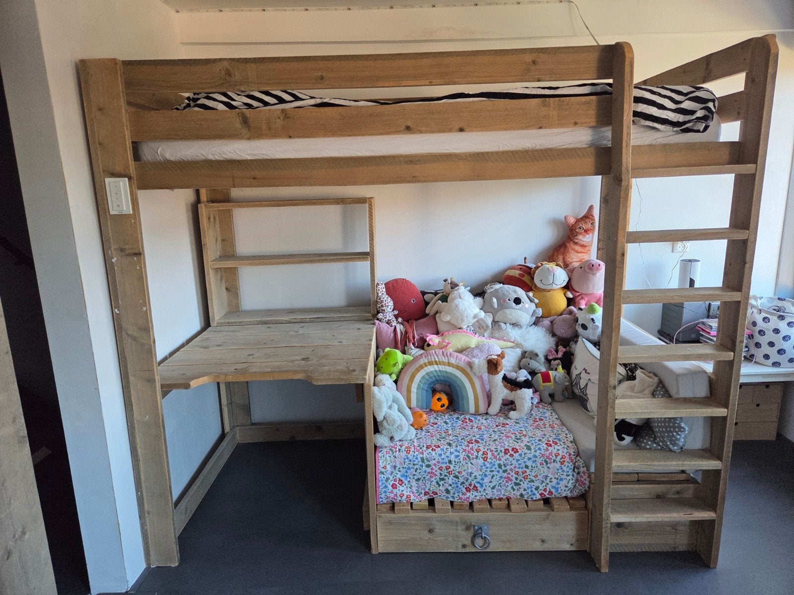Hoogslaper steigerhout, Kinderen en Baby's, Kinderkamer | Stapelbedden en Hoogslapers, Ophalen, Gebruikt, Hoogslaper