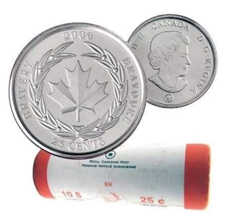 Canada - 25 cent Bravery 2006 Unc, Verzenden, Noord-Amerika, Losse munt
