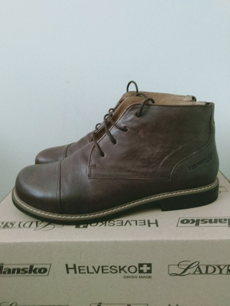 Helvesko Leren Veterschoenen - Binnen en Buiten Leer mt 41, Helvesko, Bruin, Nieuw, Ophalen of Verzenden