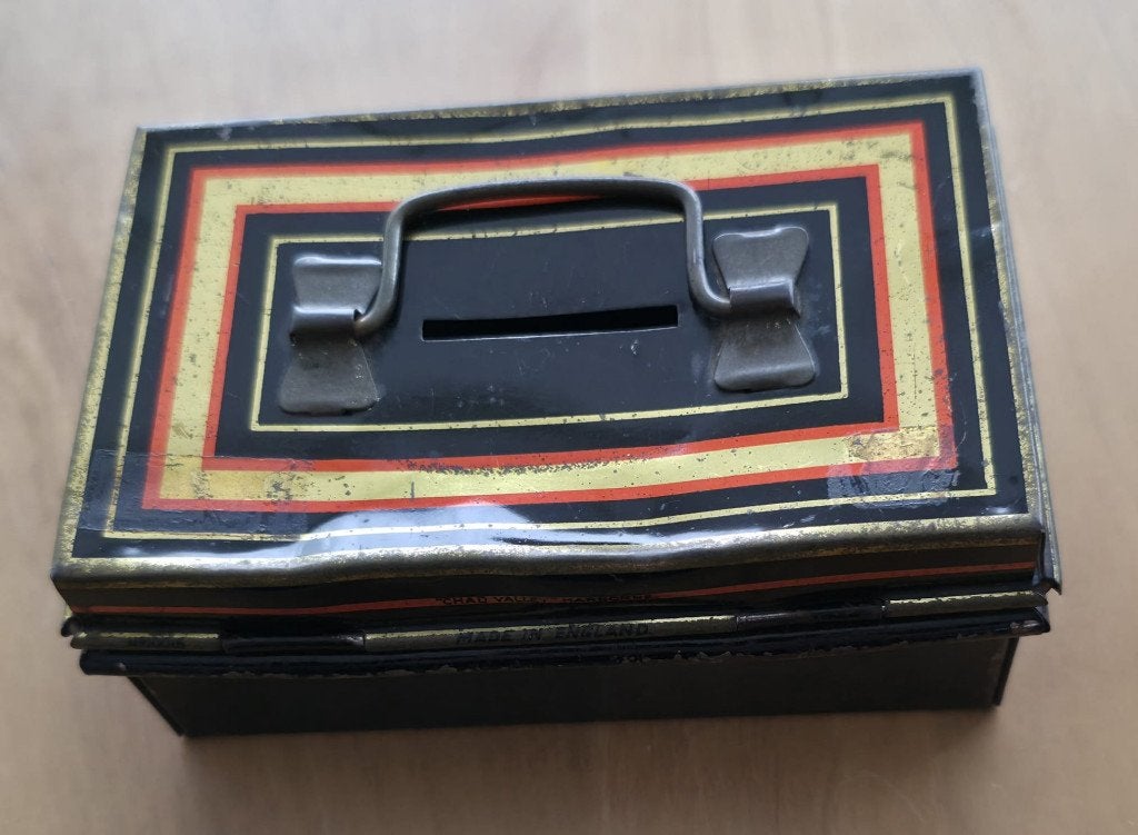 Vintage Chad Valley spaarpot/blik. Uit ca. 1930, Ophalen of Verzenden