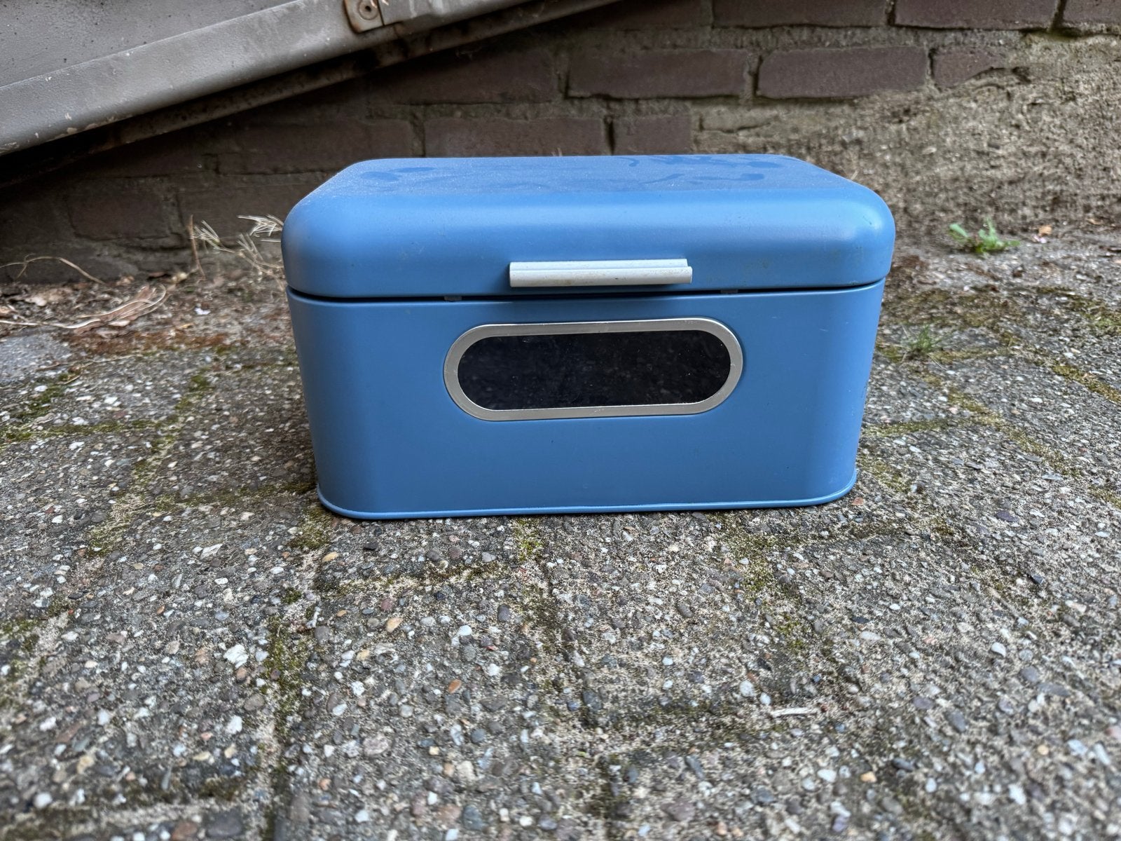 Blauwe broodtrommel, Huis en Inrichting, Broodtrommel, Ophalen of Verzenden, Gebruikt, Blauw