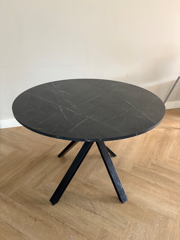 Mariedamm eettafel rond marmer IKEA 105cm, Ophalen, Rond, Vier personen, 100 tot 150 cm