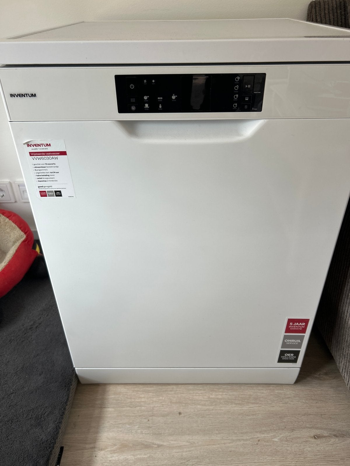 Inventum VVW6030AW Vrijstaande Vaatwasser - Zo goed als nieu, Ophalen, 60 cm of meer, Eco programma, Zo goed als nieuw