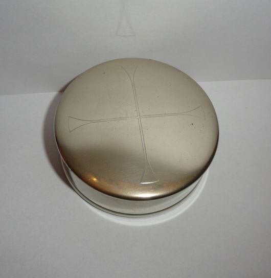 Chrismatorium bedieningsdoosje Religie zilver, Ophalen of Verzenden