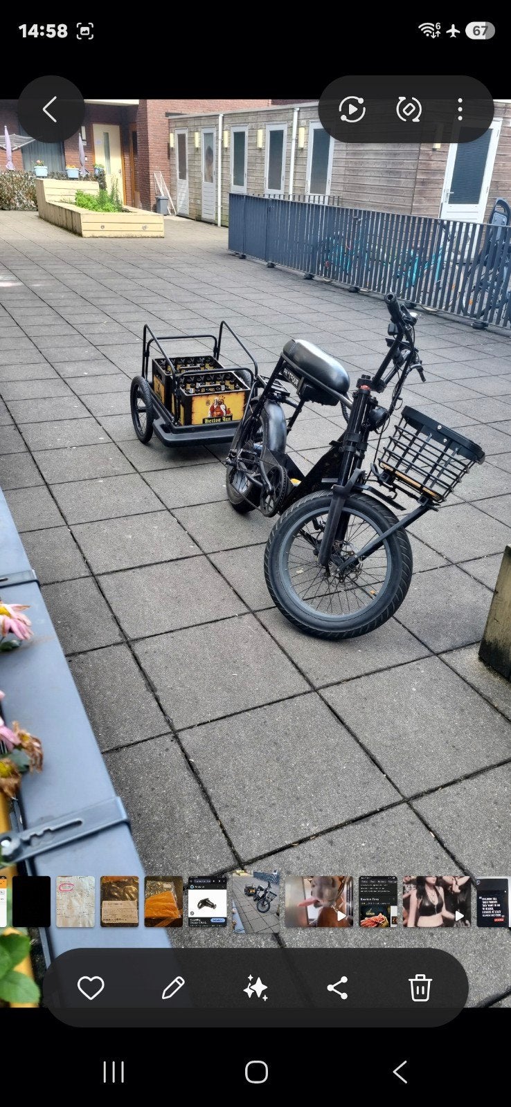 Stevige fietsaanhanger voor bagage of bier, Ophalen, Gebruikt, Onbekend, Bagagekar