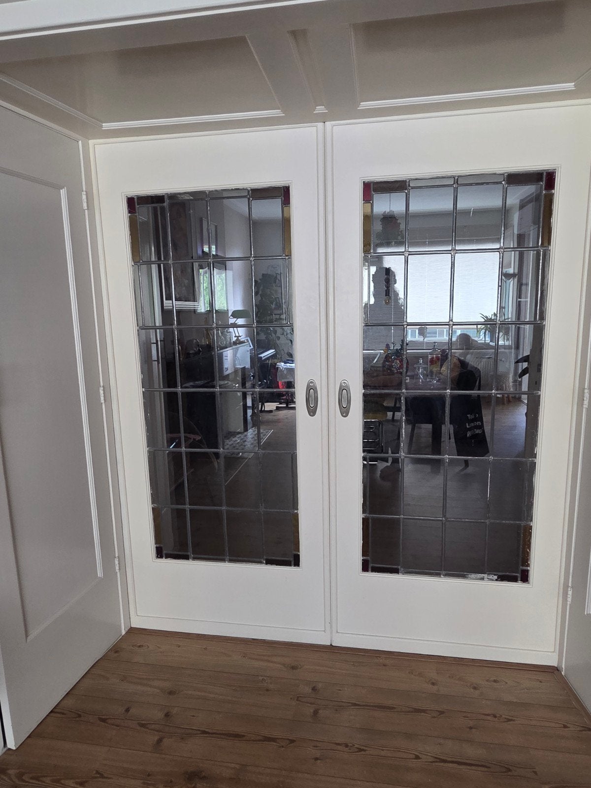 Glas in lood deuren (zelf demonteren), Doe-het-zelf en Verbouw, Glas en Ramen, Ophalen, Gebruikt, Glas in lood, 80 tot 120 cm