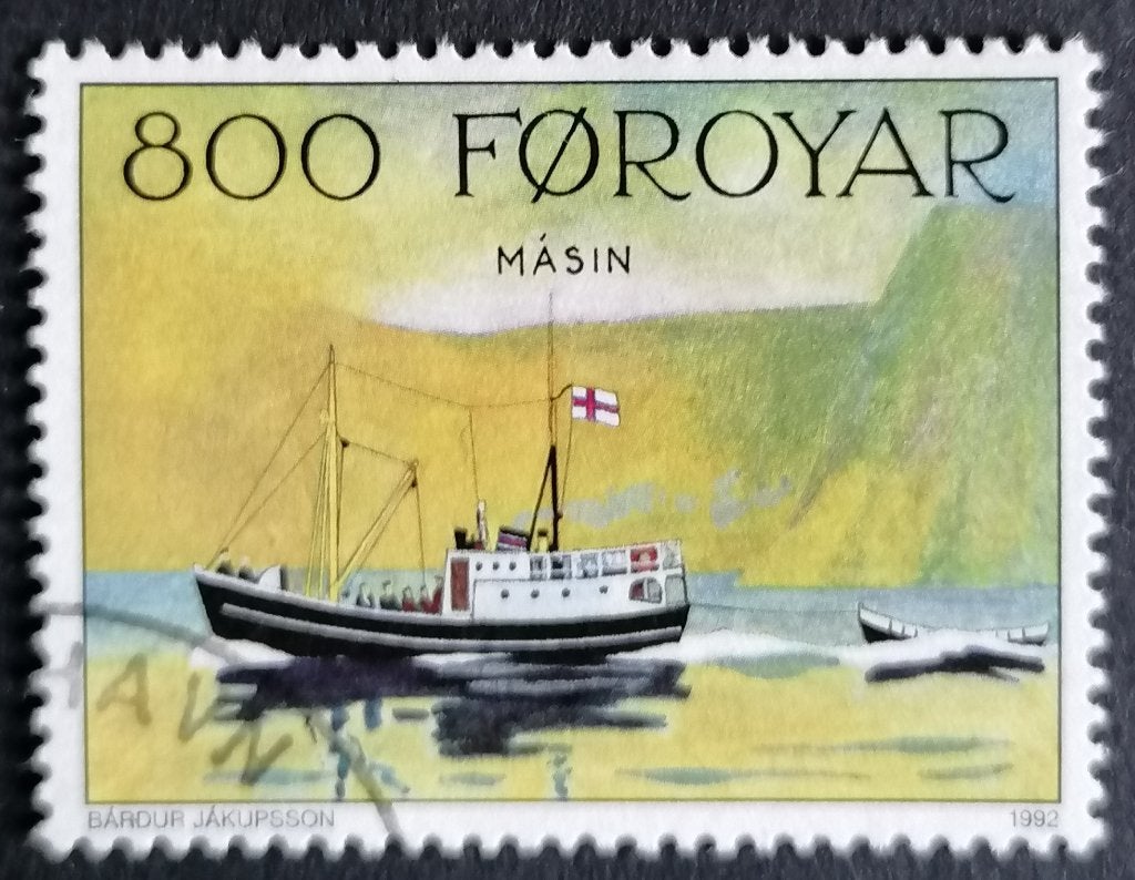 FARÖER - postschip 1992, Postzegels en Munten, Verzenden, Overige landen, Gestempeld