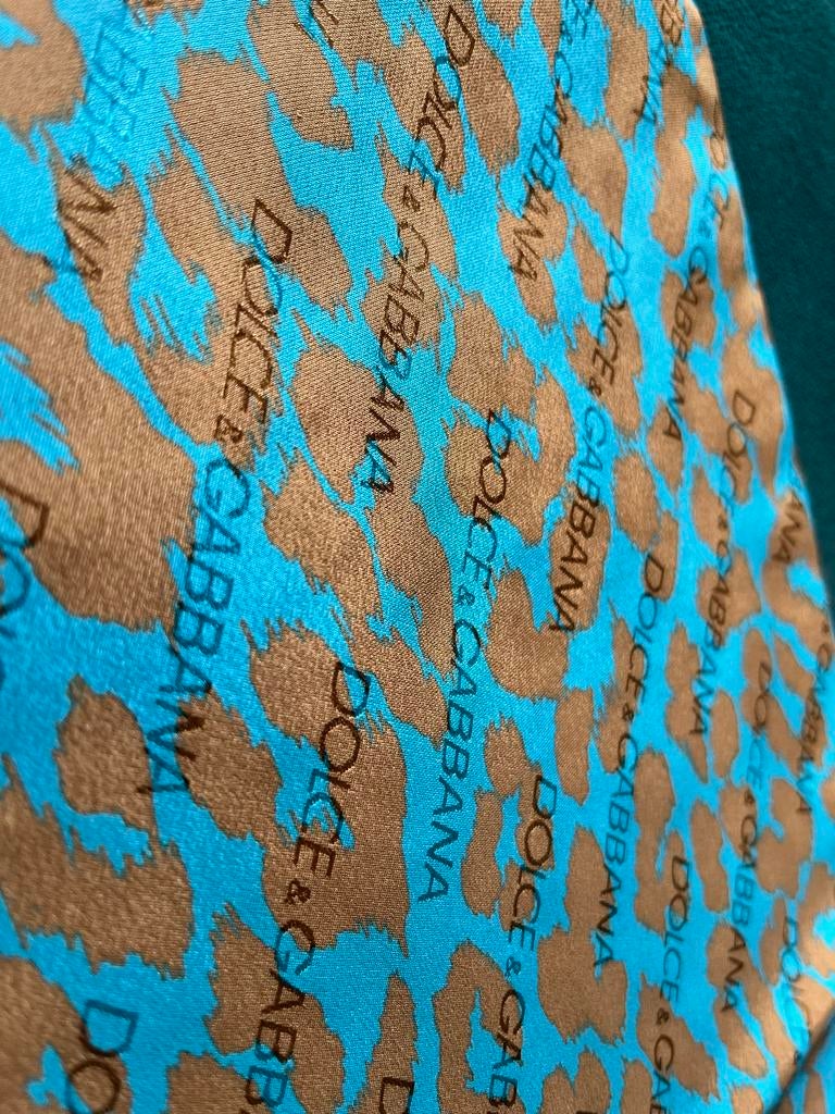 DOLCE & GABBANA Zijde Kasjmier Sjaal Luipaard Aqua Blauw, Kleding | Dames, Mutsen, Sjaals en Handschoenen, Ophalen, Nieuw