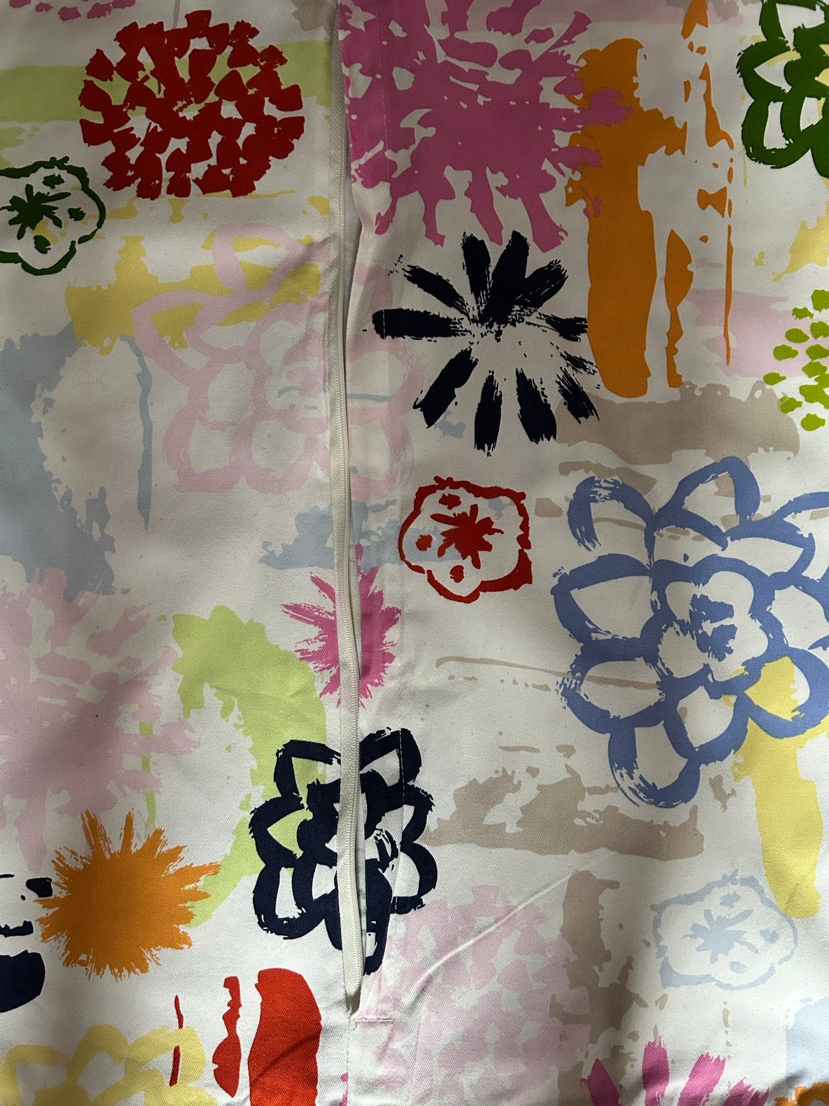 Kussenhoes met bloemenmotief en rits, Gebruikt, Meerkleurig, Met print, Ophalen of Verzenden